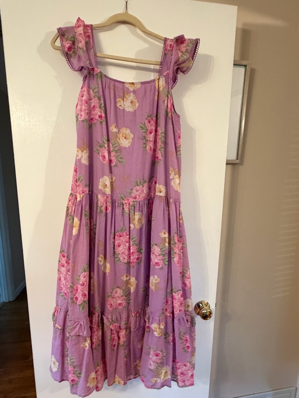 Betsey Johnson Lavender Floral Tiered Sundress
